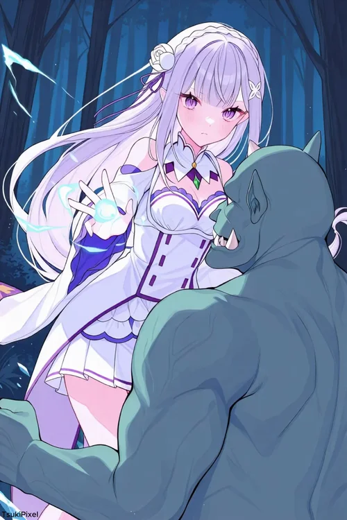 Emilia Captured by Orc [Edited] (エミリア オーク遭遇 編集版) 