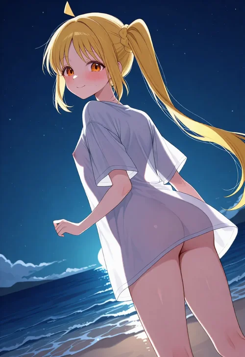 See-Through Nipple Beach Walk / 透け乳首で浜辺を歩く