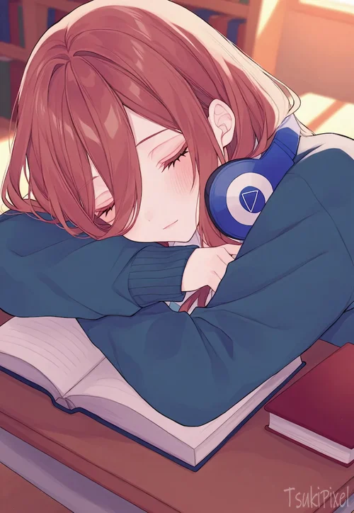 Library Nap / 図書館でうたた寝 