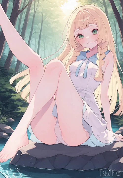 Splashing by the Pond